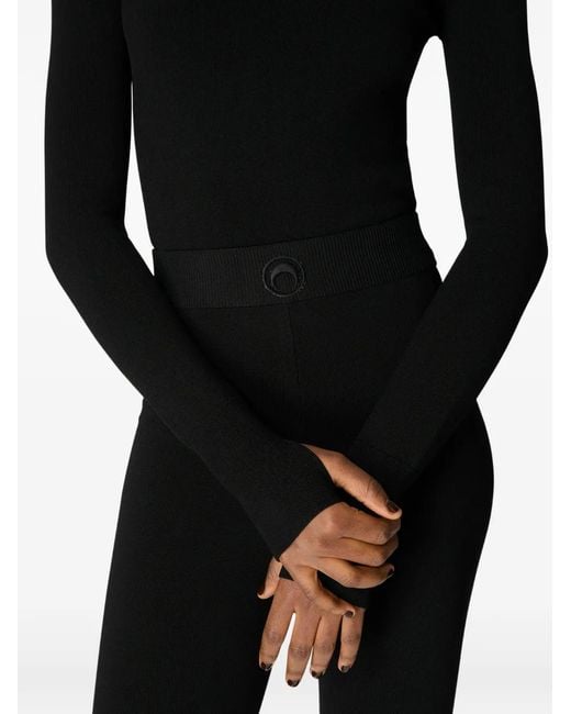 Top con cuello alto MARINE SERRE de color Black