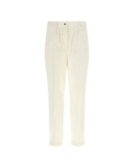 Kiton White Pleated Corduroy Trousers