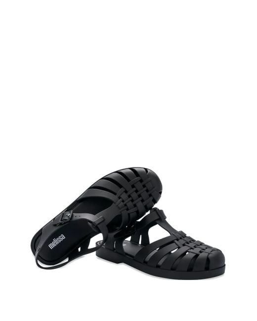 Melissa Black Possession Strappy Flat Sandals