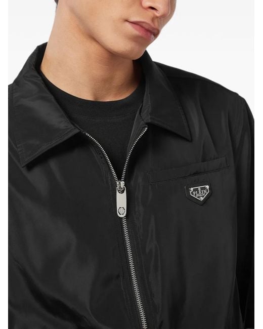 Philipp Plein Black Zip-Up Jacket for men