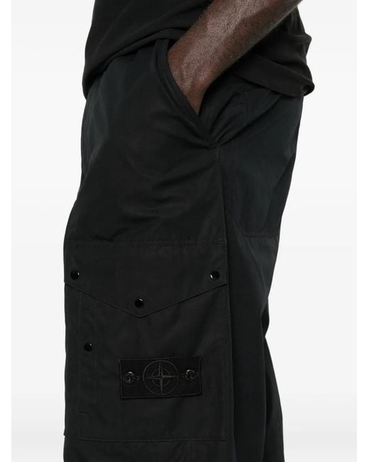 Stone Island Black Cotton Trousers for men