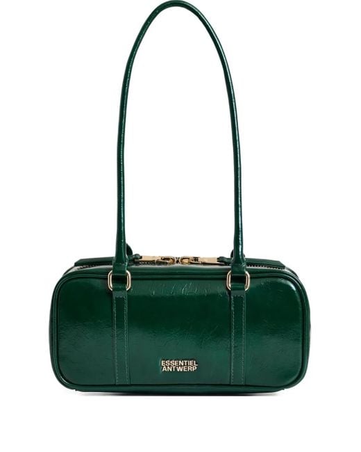 Essentiel Antwerp Women's Green Shiny Zipped Mini Bag