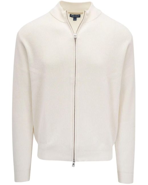 Peter Millar White Zip-Up Cardigan for men