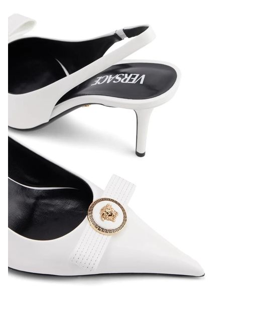 Versace White Gianni Ribbon 90 Pumps