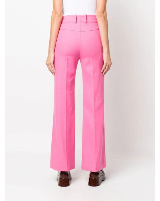 Patou Pink Straight-Leg Tailored Trousers