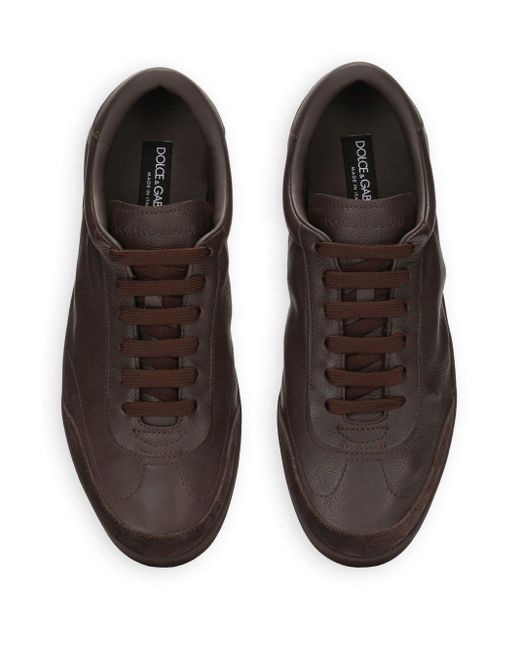 Dolce & Gabbana Brown Saint Tropez Leather Sneakers for men