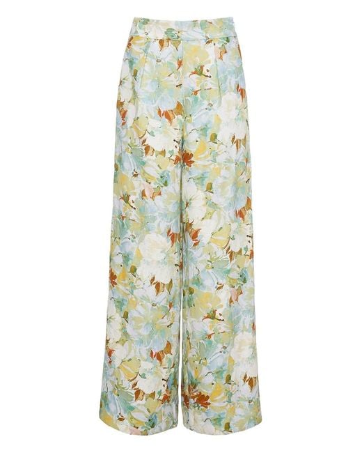 Cara Cara Blue Josephine Floral-Print Trousers
