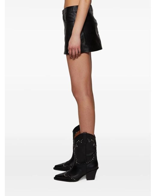 Wardrobe NYC Leren Mini-Rok in het Black