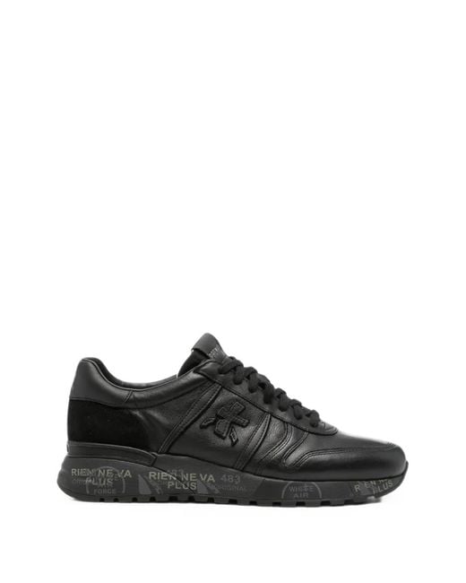 Premiata Black Lander Logo-Patch Sneakers for men