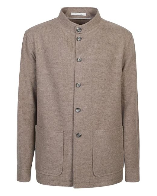 メンズ Tagliatore パッチポケット シャツジャケット Brown