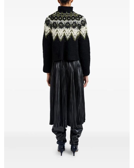 Proenza Schouler Black Lizzy Fairisle-Pattern Turtleneck Sweater