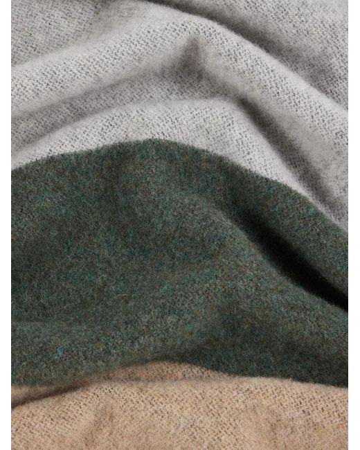 Paul Smith Blue Logo-Embroidered Wool Scarf