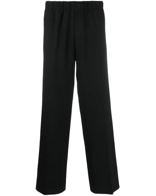 Sandro Black Elasticated Cotton Wide-Leg Trousers for men