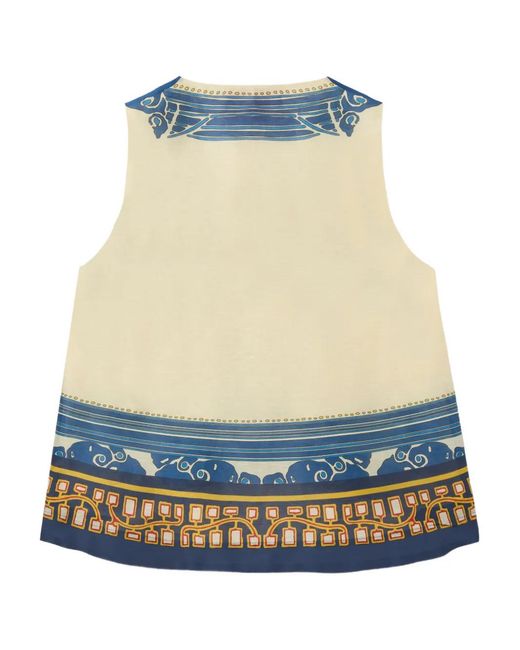 LaDoubleJ Blue Scala V-Neck Top