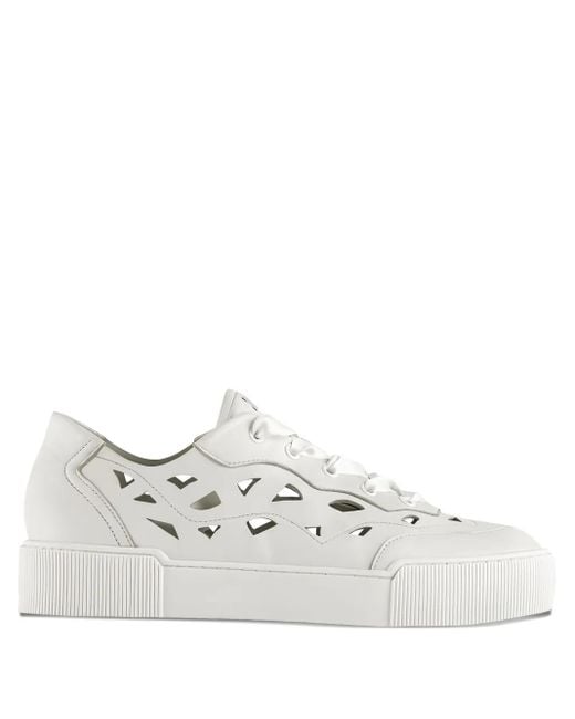 Högl White Anouk Cut-Out Lace-Up Sneakers