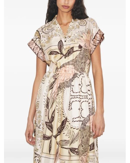Tory Burch White Waisted Silk Shirtdress