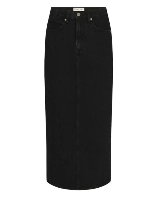 FRAME Black Midirock mit Knopfleiste