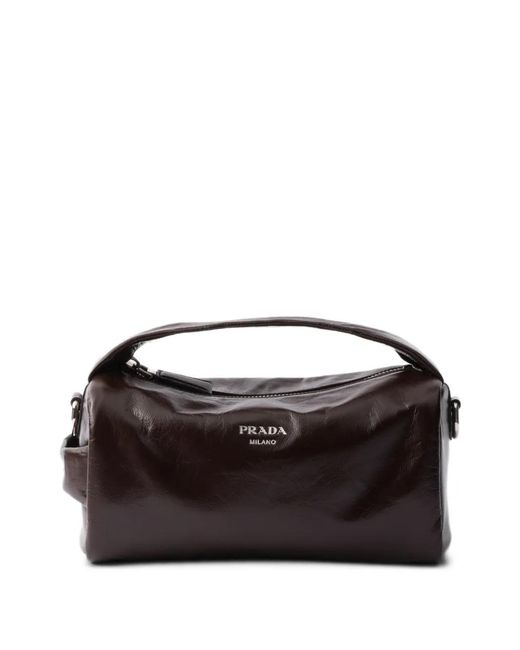 Prada Black Leather Shoulder Bag for men