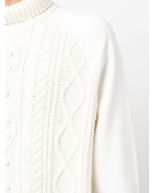 Neil Barrett White Embroidered-Logo Sleeve Knit Jumper for men