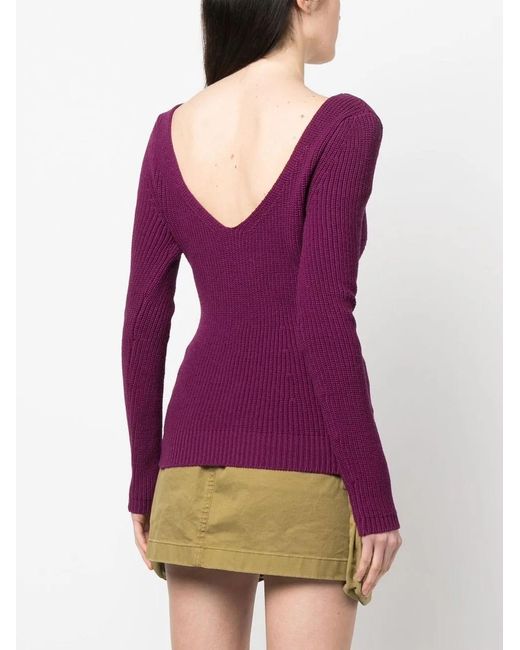DSquared² Purple Gerippter Pullover Mit Logo-Patch