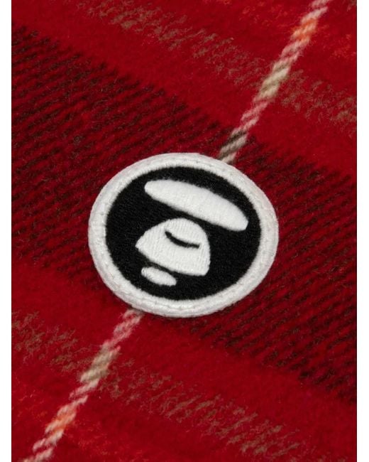 Aape By A Bathing Ape Red Plaid Zip Jacket for men