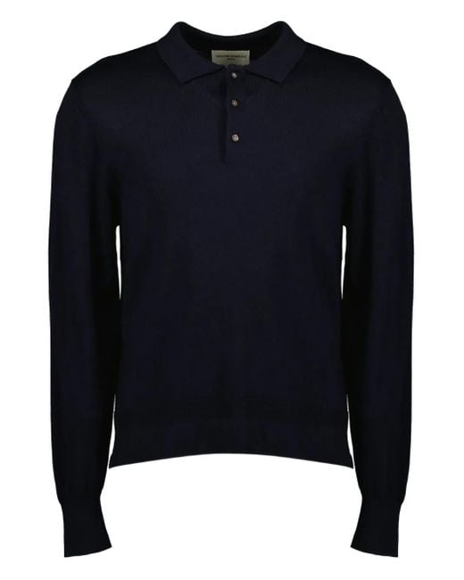 Officine Generale Blue Polo Brandon for men