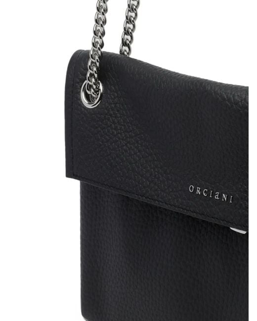 Orciani Black Small Venus Leather Shoulder Bag