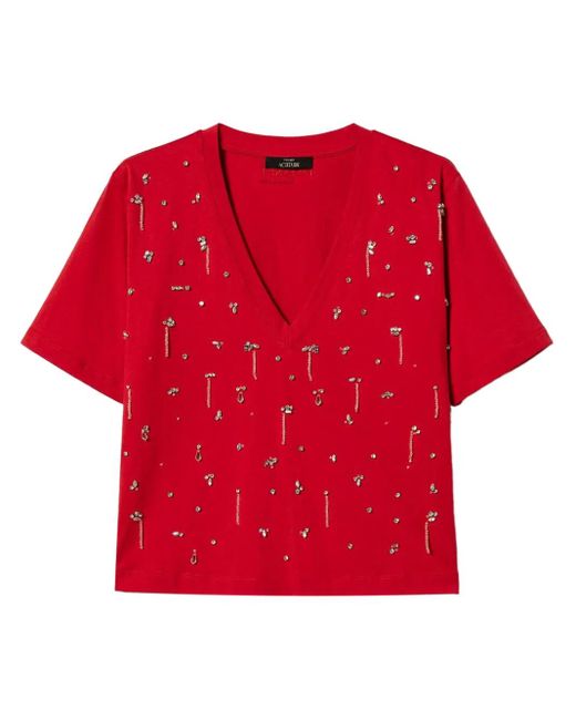 Twinset クロップド Tシャツ Red