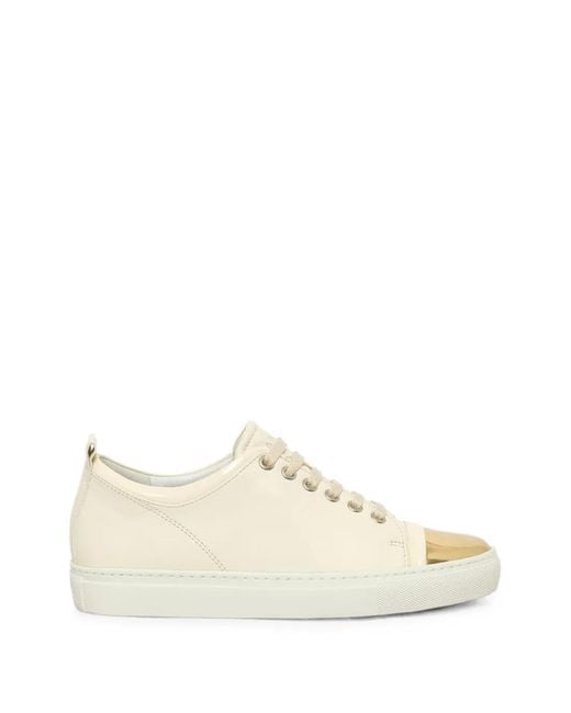 Lanvin Natural Cap-Toe Sneakers