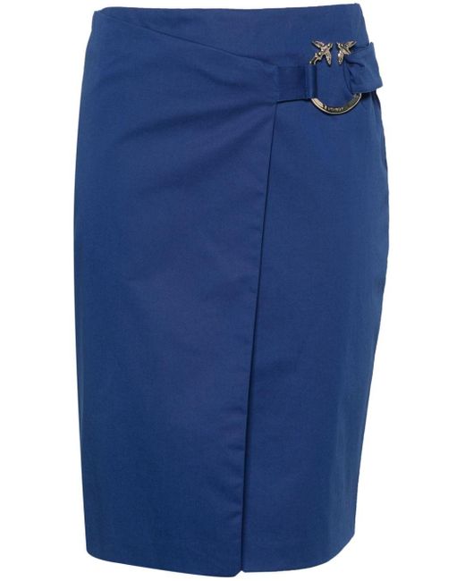 Pinko Blue Eurito Wrap Midi Skirt