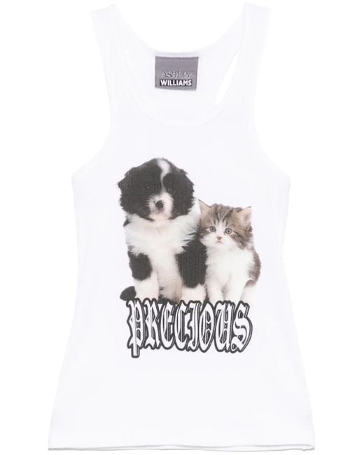 【Ashley Williams】ホワイト Puppy & Kitten Varsity Tシャツ Women's Ashley Williams T-shirts from $130 | Lyst