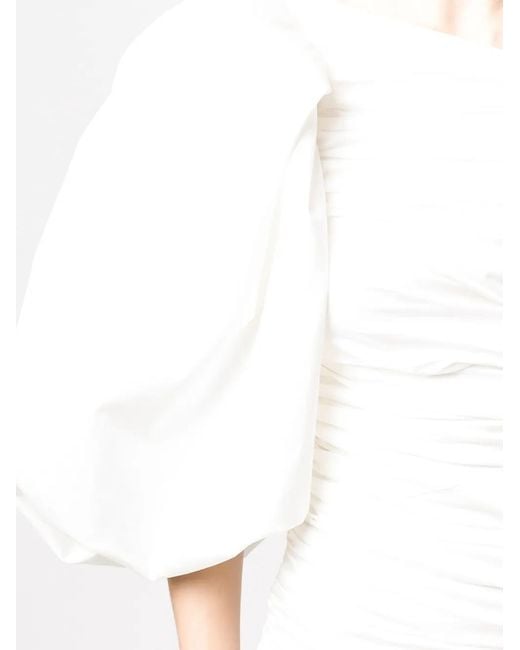 GIUSEPPE DI MORABITO White Ruched Asymmetric Style Dress