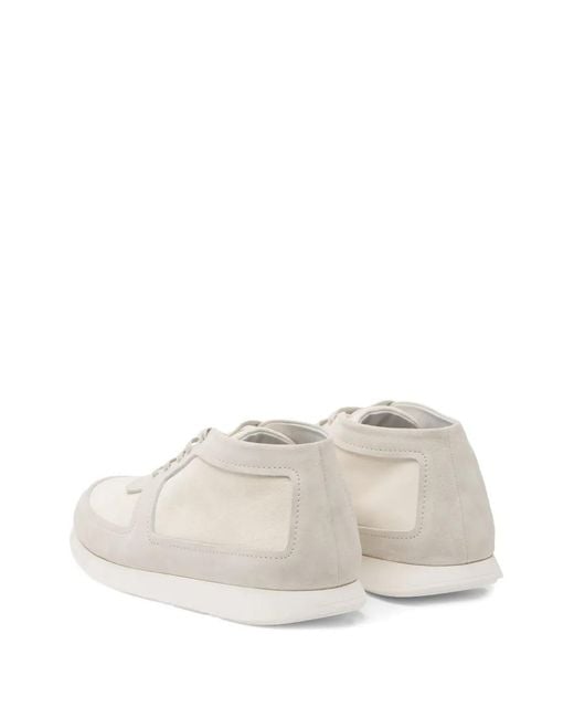 Marsèll White Suede Lace-Up Sneakers for men