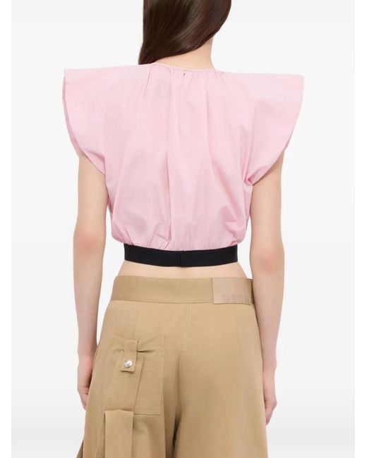 MSGM Blouse Met Logoprint in het Pink