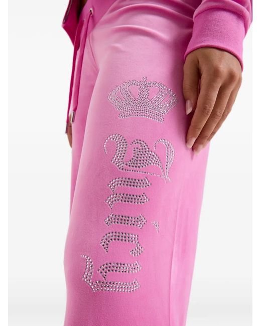 Juicy Couture Pink Logo-Detail Track Pants