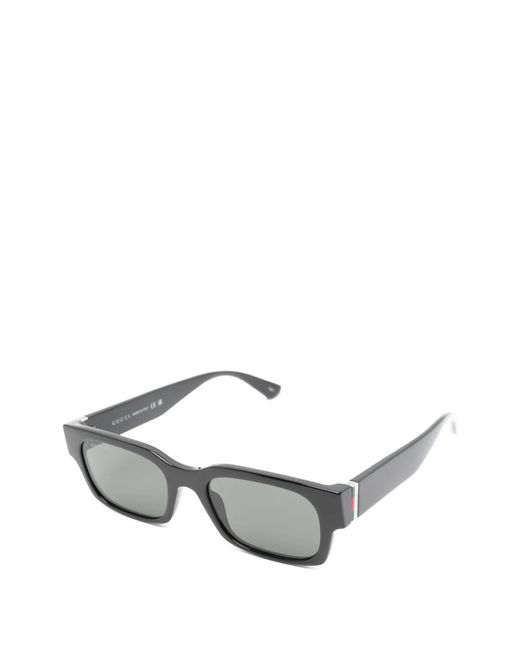 Gucci Gray Rectangle-Frame Sunglasses