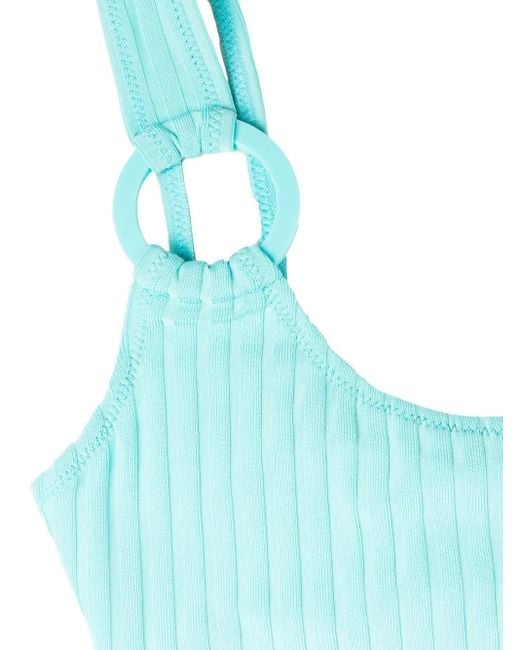 Solid & Striped Blue The Elle Square Neck Ribbed Bikini Top