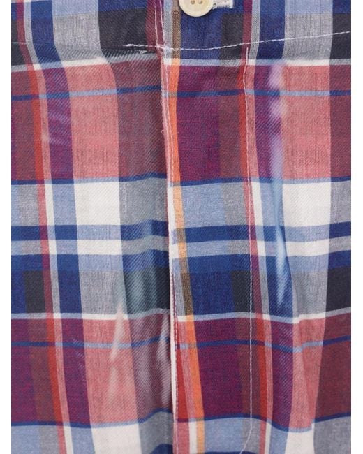 Comme des Garçons Red Checked Twill Shorts for men