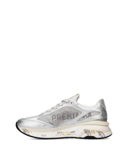Premiata White Flat Shoes