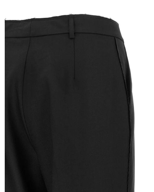 Gianluca Capannolo Black Nora Pleated Frayed Trousers