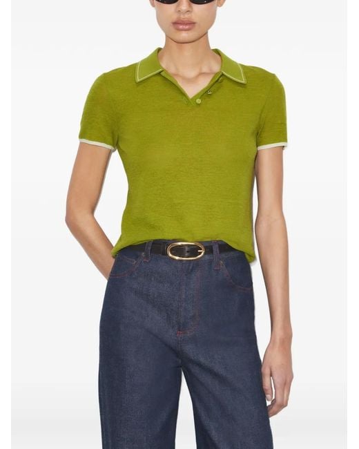 Tory Burch Green Wool Polo Top