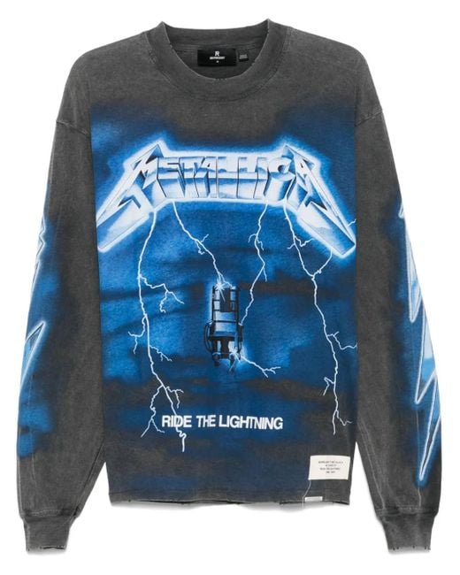 Represent Blue X Metallica T-Shirt Ride The Lightning for men