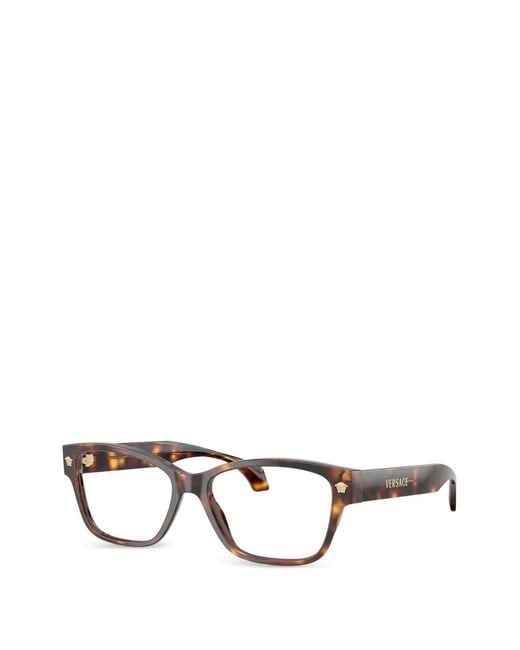 Versace Brown Geometric-Frame Glasses