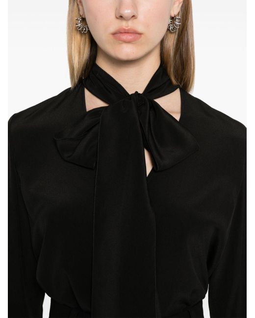 Sportmax Black Elleni V-Neck Silk Blouse