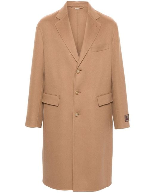 Gucci Natural Notched-lapels Single-breasted Coat for men