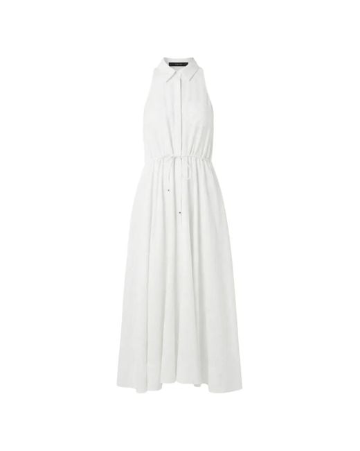 Toccin White Tiana Sleeveless Shirt Midi Dress