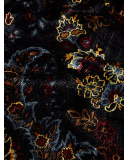 Etro Black Velted Printed Mini Dress