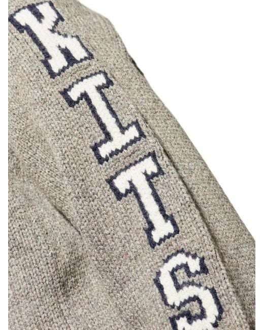 Maison Kitsuné Gray Zip Lettering Cardigan for men