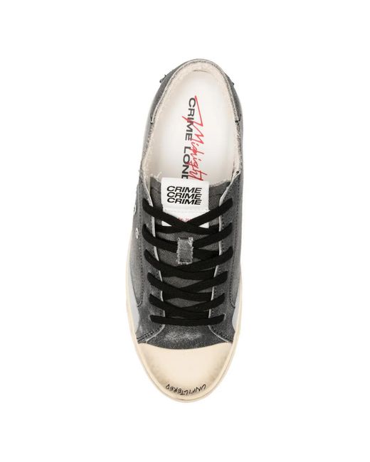 Crime London White Recut Leather Sneakers for men