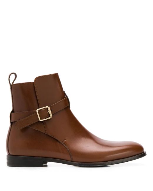 Scarosso Brown Lara Buckled Ankle Boots